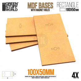 Drevotrieskové podstavce MDF, obdĺžnik - 100 x 50 mm (4 ks)